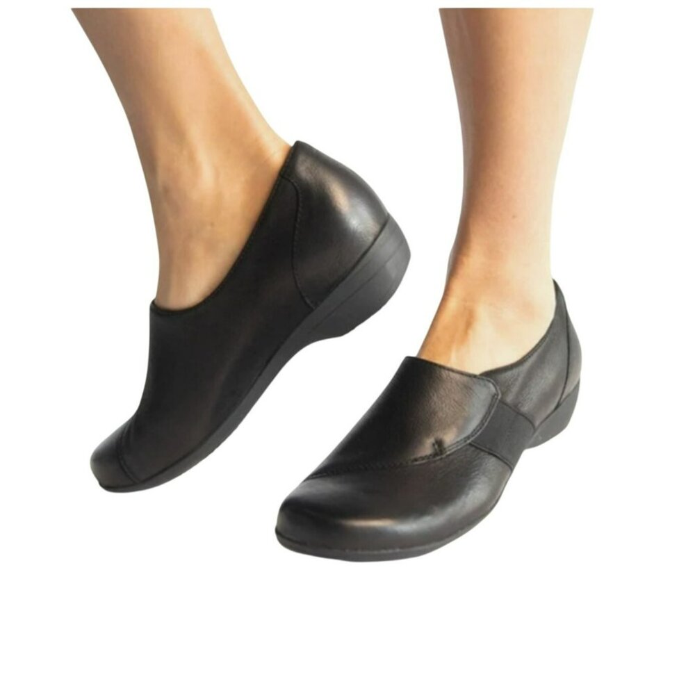 Dansko Fae Leather Slip-On Loafers Womens 7.5-8 Black